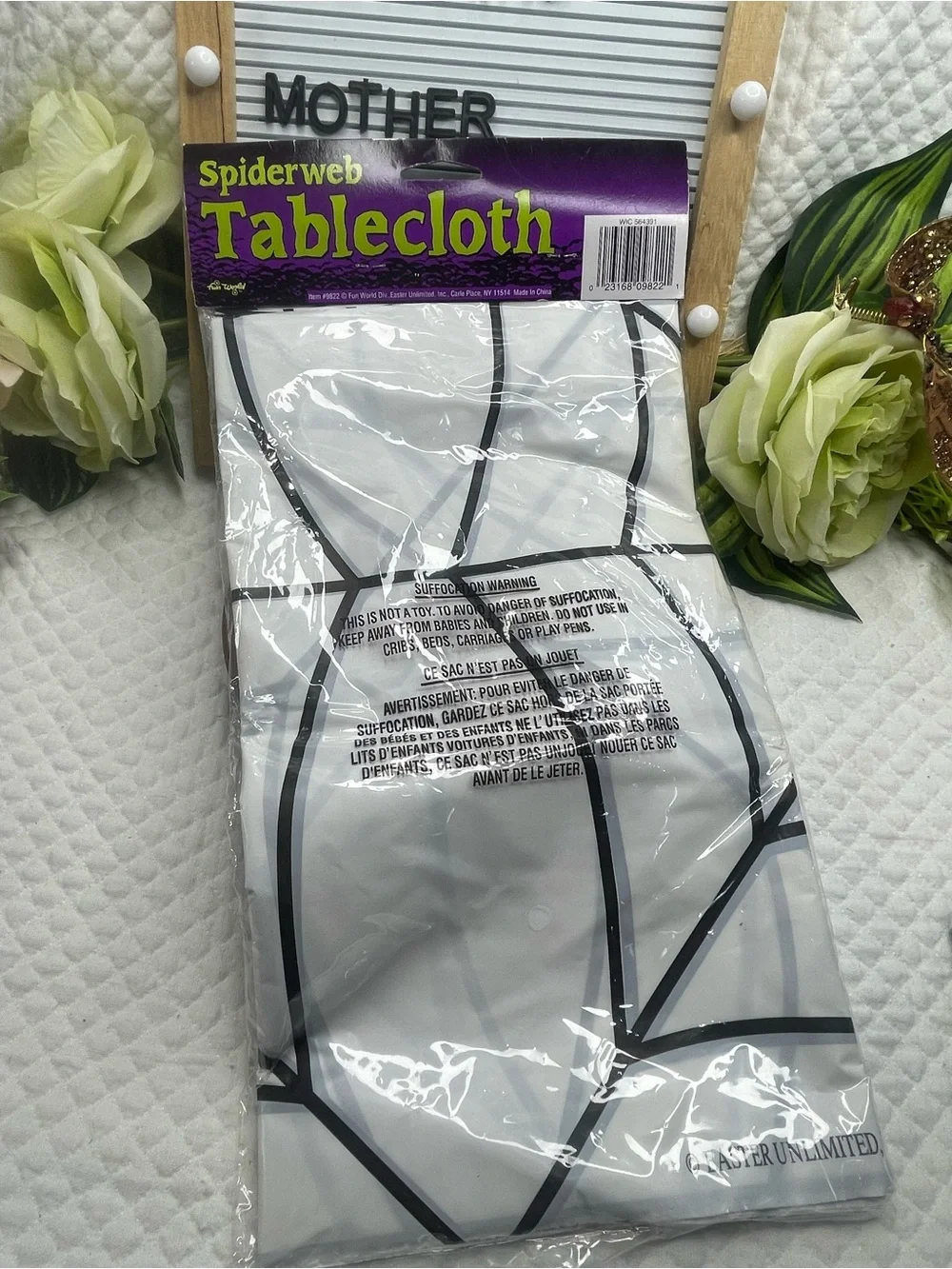 MOTHER Spiderweb Tablecloth in White, Black and Red